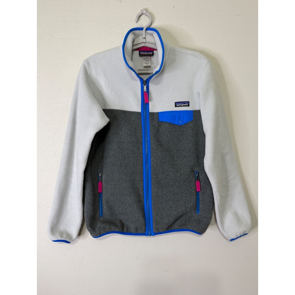 Patagonia Synchilla Full Zip Fleece Jacket Womens Small Grey Blue Outdorsy Hike